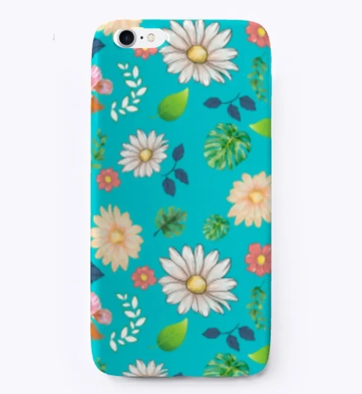 Floral pattern with green background 